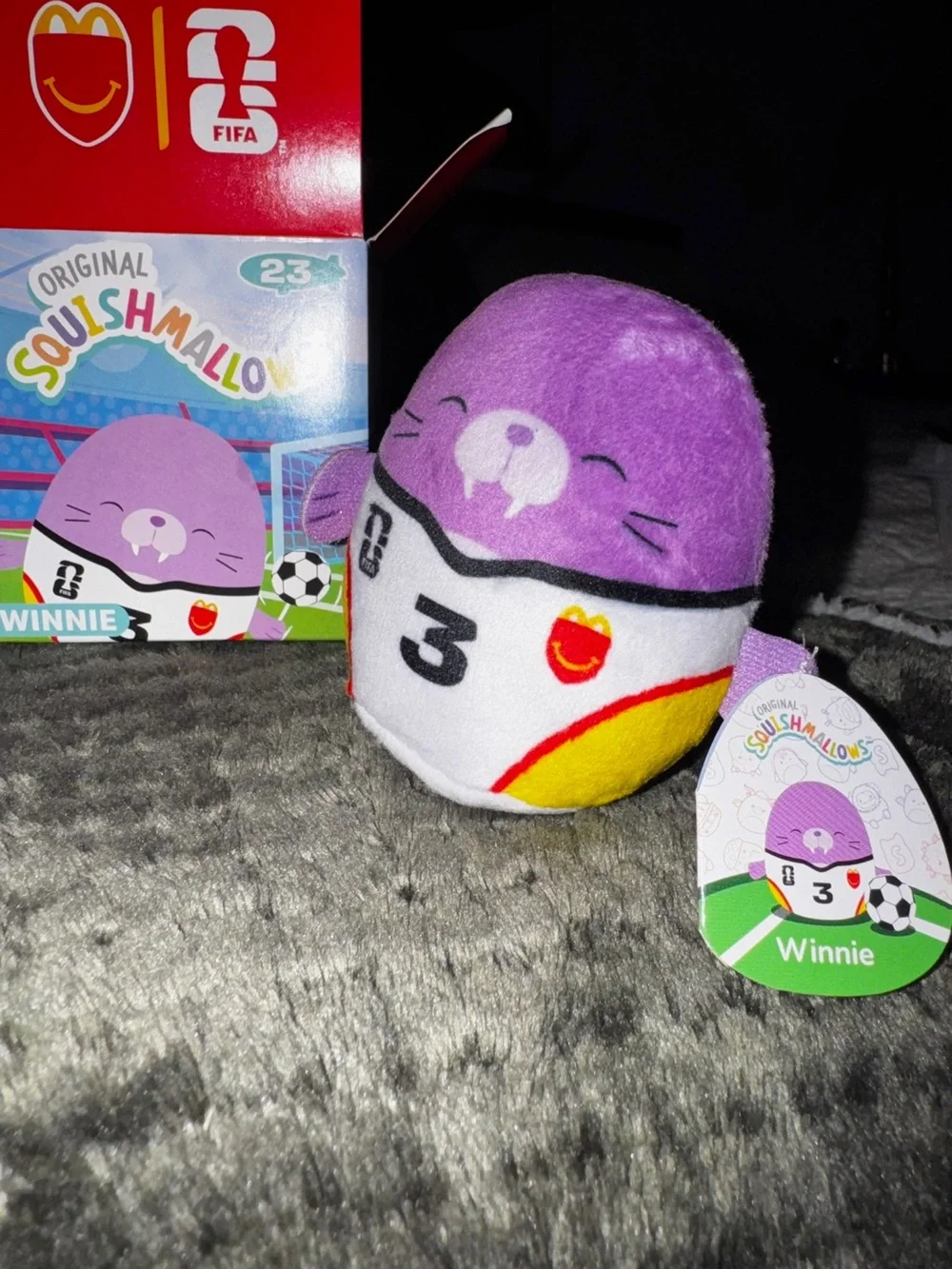 Squishmallows Winnie Plush Boxed - Purple and Multicolor Logo